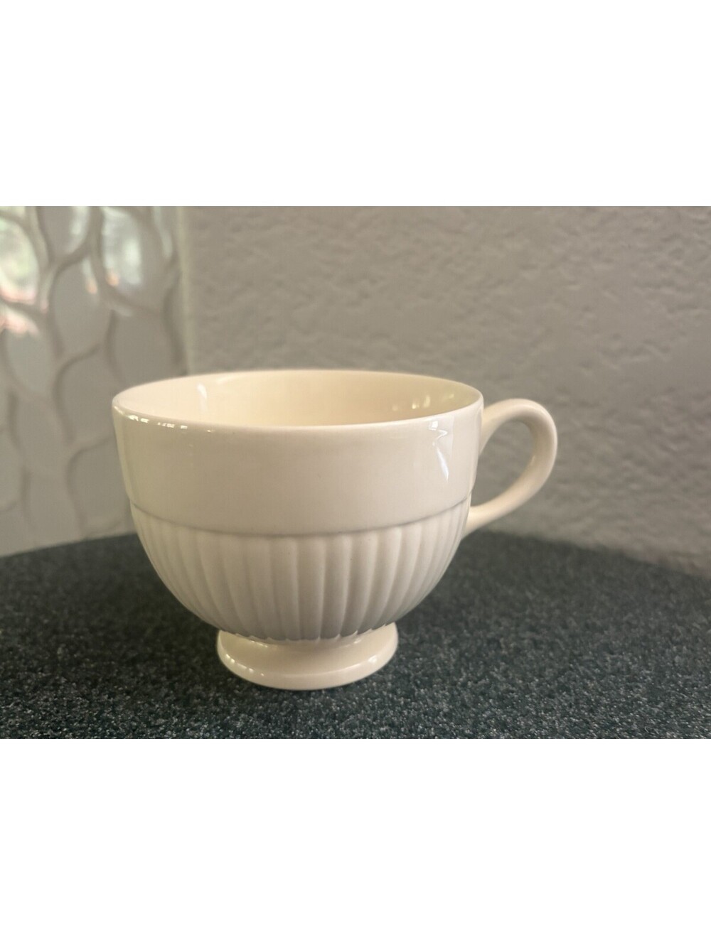 Wedgwood of Etruria & Barlaston EDME Ivory Ribbed Tea Coffee Cup 1940s